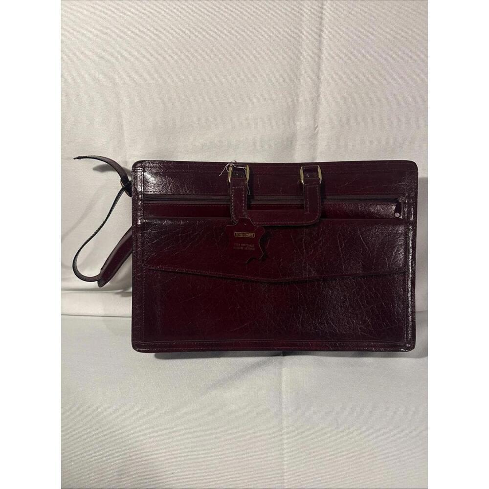 Vintage Oxblood Bond Street Genuine Leather Briefcase. Brand New.